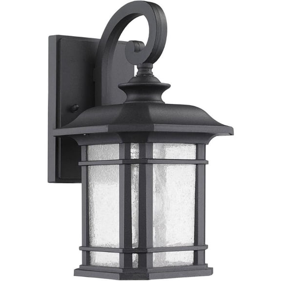 Pemberly Row Transitional 1 Light Black Outdoor Wall Sconce 13" Height
