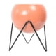 thumbnail image 1 of Macetas decorativas de metal con soporte y orificios de drenaje. Soporte elevado de hierro para macetas, ideal para sala de estar, oficina, jardín o balcón. Para uso interior y exterior., 1 of 6