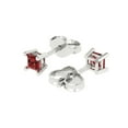thumbnail image 2 of Clara Pucci 0.5Ct Natural Garnet Princess Cut VVS1 Push Back Stud 18k Solid hypoallergenic Gold Designer Earrings For January, 2 of 7