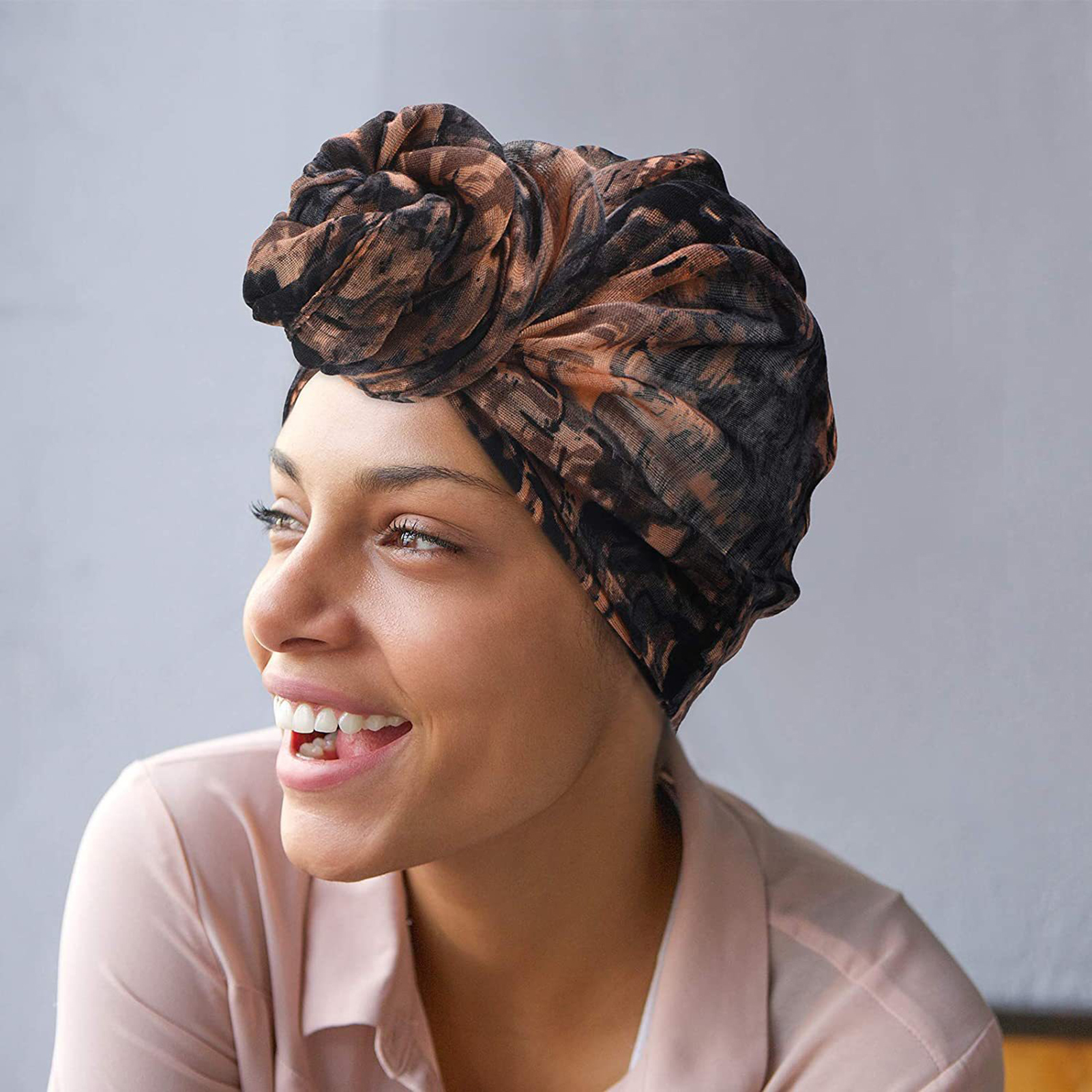 Hesroicy Long Breathable Ultra Soft Turban Head Wrap Stretchy Elastic Full Coverage Floral Print Hair Wrap Scarf for Women - image 3 of 8