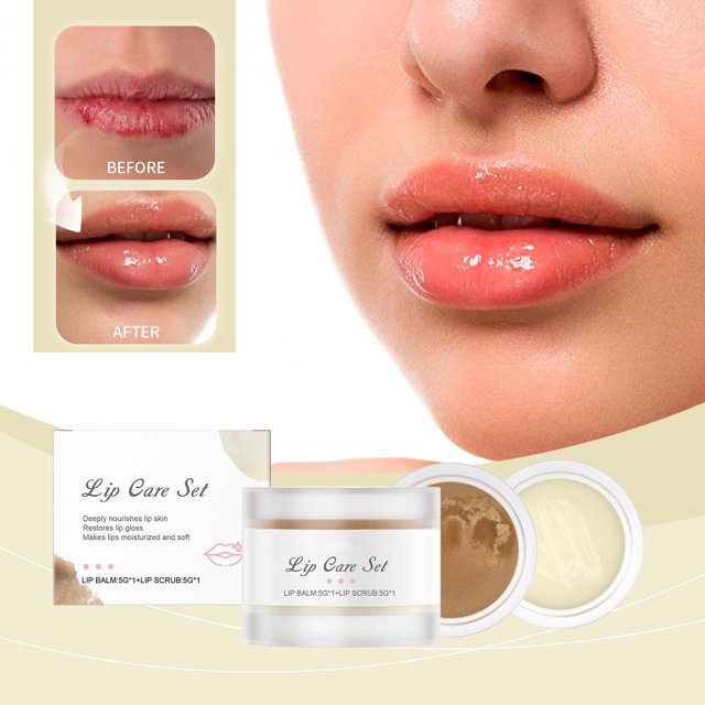Fiudx Set Up Cuidado Labial, Exfoliate Suave, Bálsamo Labial de Hidratación Profunda, Color Natural Real, Uso Diario En Viajes, Apto para Todo Tipo de Piel, Diseño Portátil