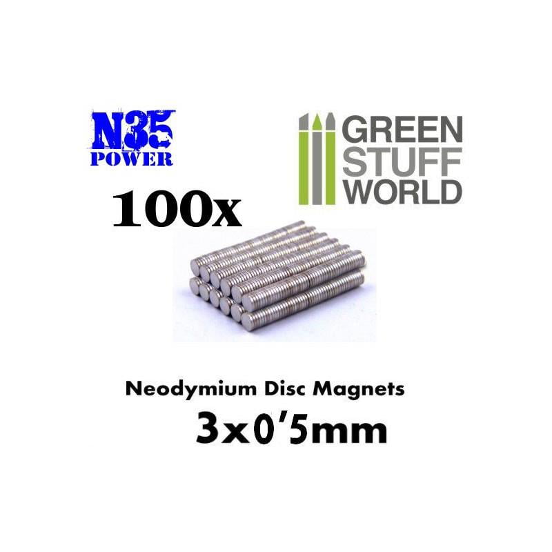 Tiny magnets 3x0.5 mm N52 neodymium disc GOLD craft jewellery 3mm dia x 0.5mm 