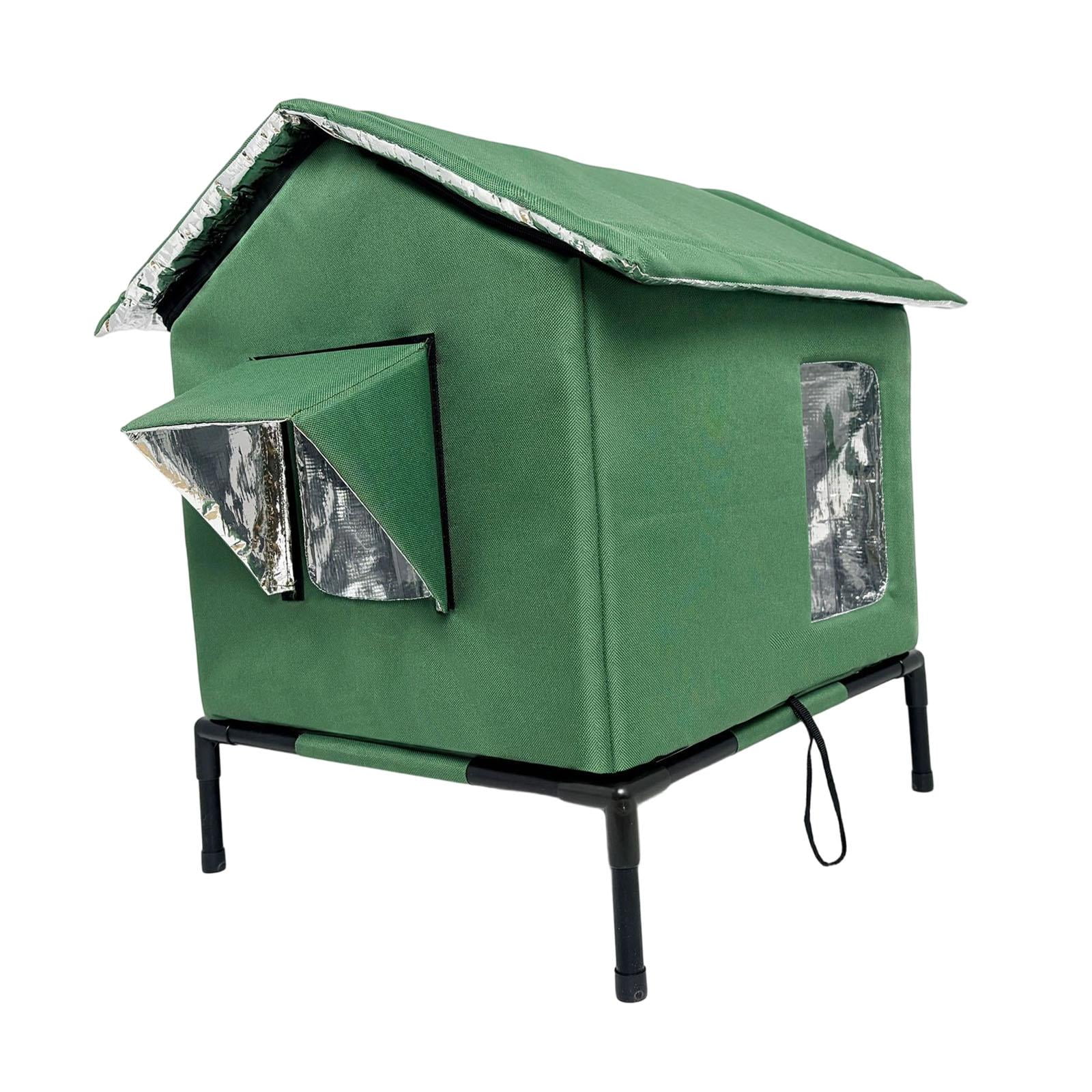 EHJRE Outdoor Cat House Feral Shelter Insulated Waterproof Tent Windproof Portable Kitty Enclosure with Oxford Cloth And Aluminum Foil for Community Porch G M