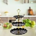 thumbnail image 4 of Bandeja De Almacenamiento Postre Tower Postre Candy Dish Almacenamiento De Autoayuda Para El Hogar Negro Sunnimix Soporte para cupcakes de postre, 4 of 7