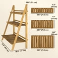thumbnail image 3 of Outsunny Outdoor Plant Stand, Foldable Flower Stand 3-Tier Wooden Plant Shelf for Garden Indoor Outdoor, 32" x 14" x 37'', 3 of 10