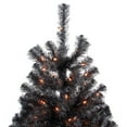 thumbnail image 5 of Northlight Pre-Lit Black Noble Spruce Artificial Halloween Tree - 4' Black Wire - Orange Lights, 5 of 9
