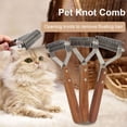 thumbnail image 5 of Peine para quitar el pelo de mascotas, rastrillo para quitar la capa inferior para perros y gatos con cuchillas de acero inoxidable, 5 of 5
