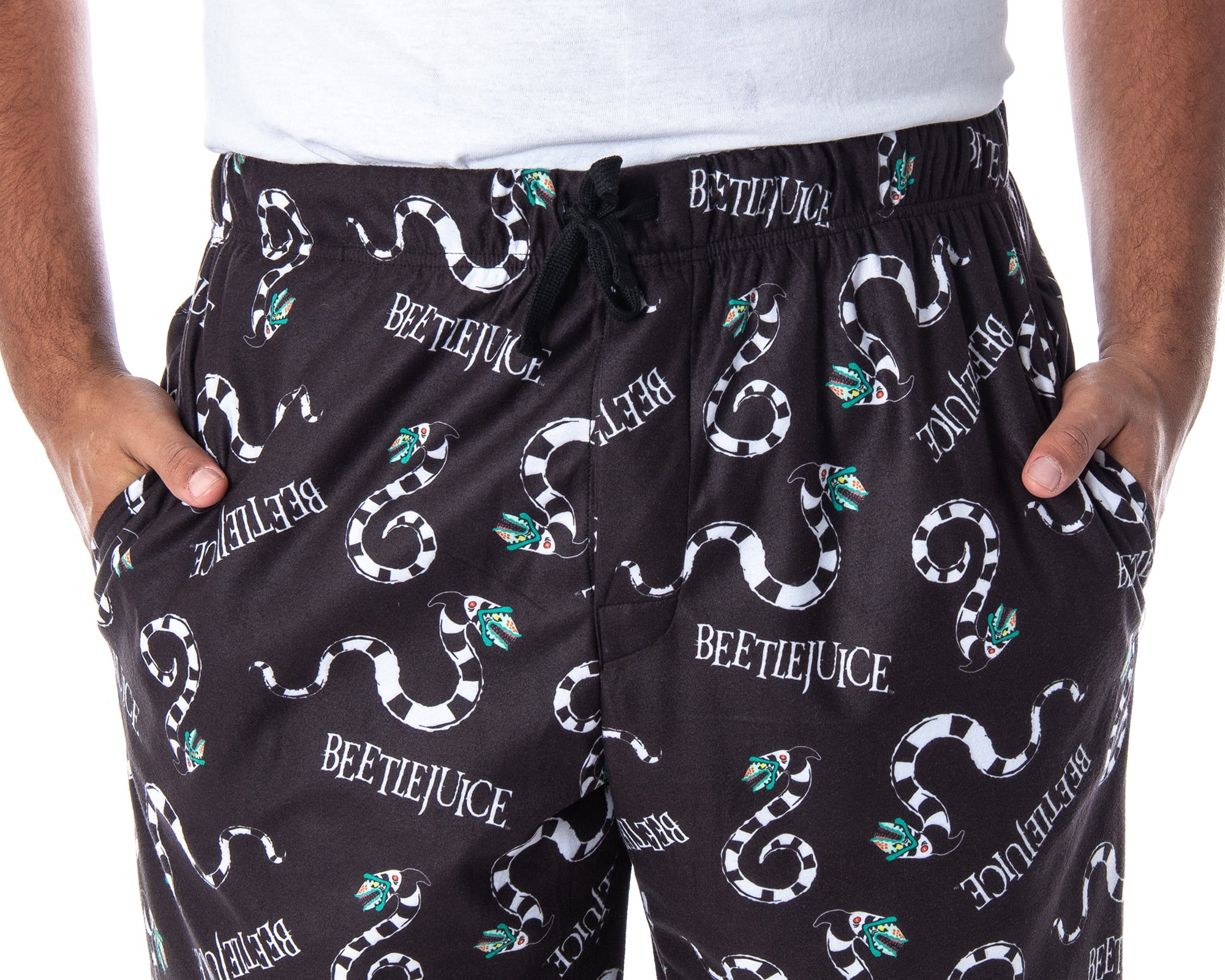 Beetlejuice Men's All-Over Print Sandworm Pattern And Logo Lounge Sleep Pajama Pants Sleepwear
