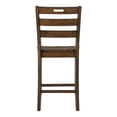 thumbnail image 4 of Furniture of America Moira Ladder Back Wood Live Edge Oak Counter Height Chairs (Set of 2), 4 of 8