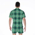 thumbnail image 2 of St. Patrick'S Day Tartan Short Sleeve Men'S Rompers, Tartan Plaid Retro Casual Summer Jumpsuits Outfit, 2 of 4