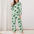 thumbnail image 2 of KLL Cartoon Turtle Print Women's Long Sleeve Pajamas with Pants Sleepwear Loungewear 2 Set-X-Large, 2 of 7