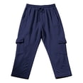 thumbnail image 4 of FRSASU Mens Workout Jogger 3/4 Capri Pants Drawstring Elastic Waist Running Pant with Multi Pockets Navy, 4 of 6