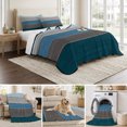 thumbnail image 6 of Twin XL Quilt Set 68''x98'', Teal Blue Ombre Lightweight Summer Bedspread Coverlet Set with 2 Pillow Shams, Retro Farmhouse Gradient Wood Breathable All Season Quilt Bedding for Dorm/Guest Room, 6 of 9