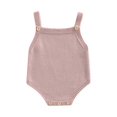 thumbnail image 1 of Coduop Newborn Sleeveless Knit Bodysuit,Infant Baby Boat Neck Button Playsuit Rompers, 1 of 9