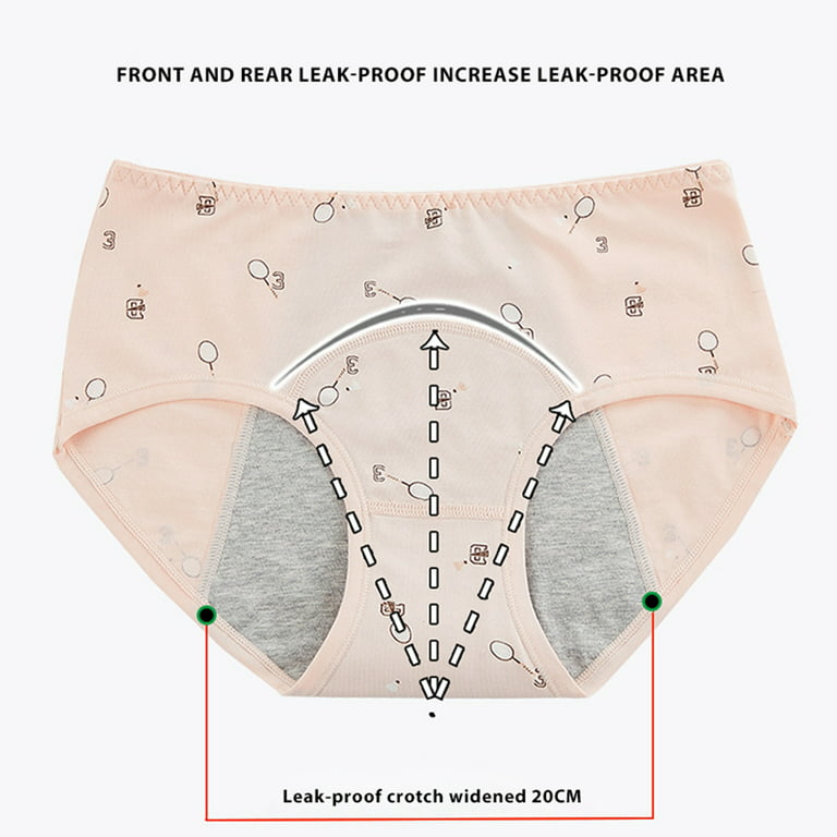 BULLPIANO Big/Teen Girls Period Underwear Menstrual Period Panties  Leak-Proof Organic Cotton Protective Briefs,1 Pair