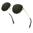 thumbnail image 2 of Sunier Round Polarized Trendy Sunglasses for Women Metal Frame Retro Shades, 2 of 8