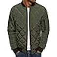 thumbnail image 3 of Pretifeel Mens Bomber Jackets Diamond Quilted Fall Winter Rib Varsity Lightweight Coat, 3 of 4