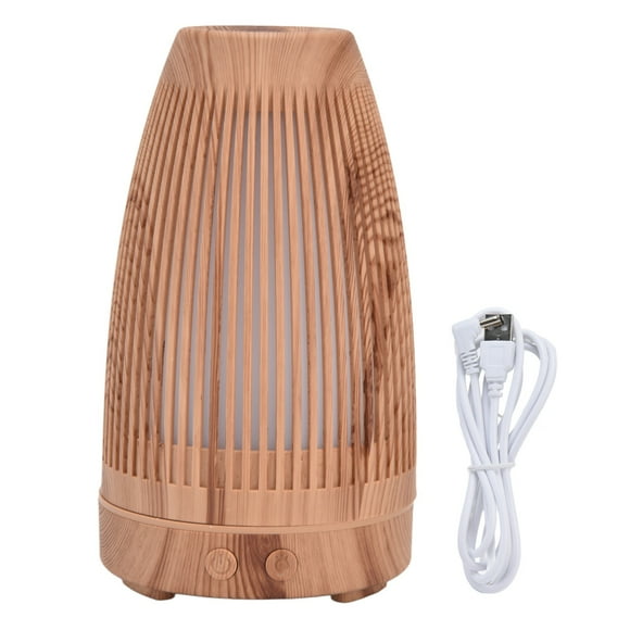 Diffuseur d'huiles essentielles aromatiques de 100 à 200 ml, diffuseur d'huiles essentielles rechargeable par USB, humidificateur en grain de bois pour la maison et le bureau