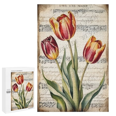 Tulip Home Wall Signs for Bedroom Living Room Rustic Wooden Farmhouse Wall Art 1000 Piece Puzzles for Adults 20 x30