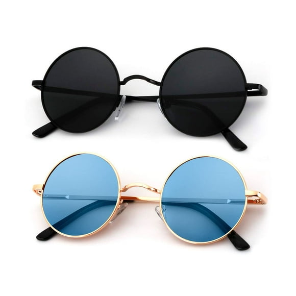 Gafas de sol KALIYADI redondas polarizadas retro de metal UV400 47 mm