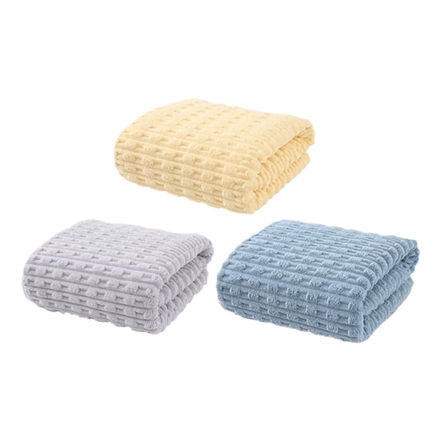 Leodye 3 Pack Colorful Striped Velvet Towels - Soft Home Face Wash Towels, Gift-ready -29.5*13.7IN