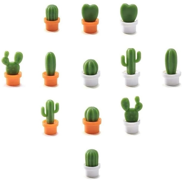 JM Imanes Decorativos para Nevera Perfectos para el Hogar, la Oficina y el Uso Personal 12 Piezas Cactus 12 Cactus. Juego de 12 Imanes Decorativos para Nevera Poste de Mensajes Cactus JM JM