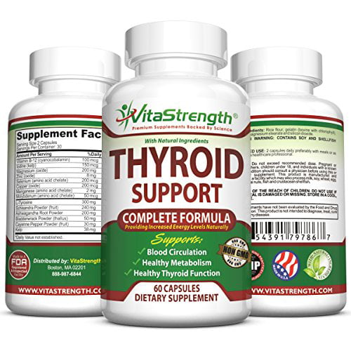 salt crack uøkonomisk VitaStrength Thyroid Support & Metabolism Supplement, 60 Capsules -  Walmart.com
