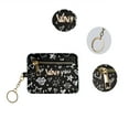 thumbnail image 4 of XOXO Women’s Mini Black Graffeti Print Saffiano Leather Key Card ID Coin Case Wallet, 4 of 5