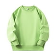 thumbnail image 4 of WUANDIXFA Toddler Boys Cotton Crewneck Sweatshirt 2-11 Years Baby Solid Long Sleeve Pullover Tops,Light Green,8-9 Years, 4 of 4