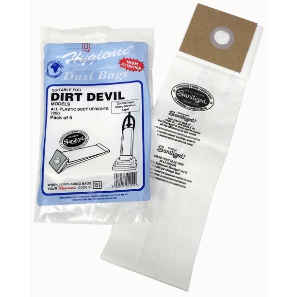 5Pack Vacuum Cleaner Bags Designed to Fit Dirt Devil Type C 7250