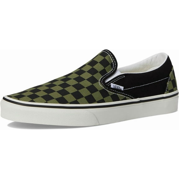 VANS U CLASSIC SLIP-ON UNISEX SNEAKERS - GREEN - Pop Check Loden Green / Men 5.5 / Women 7 / Medium