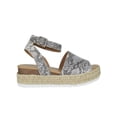 thumbnail image 2 of Soda Women Wedge Sandals Open Toe Ankle Strap Flatform Espadrilles Trim Platform TOPIC-S Beige Python 8.5, 2 of 3
