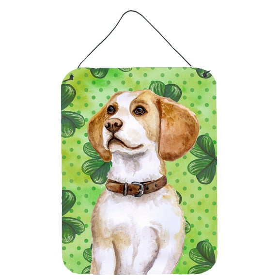 Carolines Treasures BB9860DS1216 Beagle St Patricks Wall or Door Hanging Prints Green 12WX16H multicolor