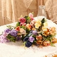 thumbnail image 6 of Artificial Flowers, 2Pcs Peony Silk Hydrangea Flower Bouquet Flowers Arrangements Table Centerpieces (Purple), 6 of 7