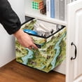 thumbnail image 5 of Map section Foldable Storage Basket with Handle, 10.8"X10.5"X10.6", Large Capacity - Storage Cubes, Storage Baskets, Organizer Bins, 5 of 6
