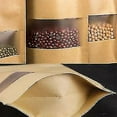 thumbnail image 5 of 100 Pcs Sacs Kraft avec Fenêtre Support Ziplock Sac en Papier, Pochette de Rangement Alimentaire, 5 of 5
