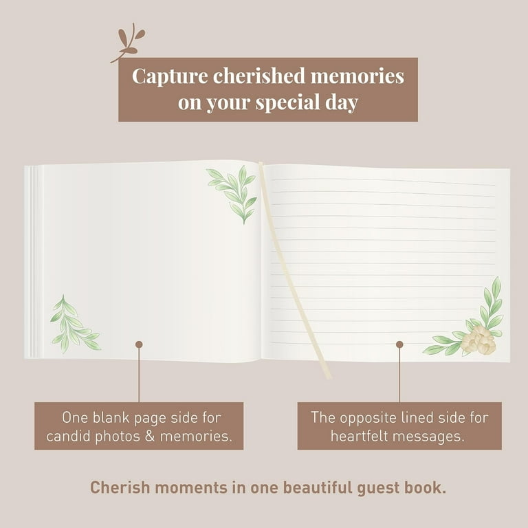 Rileys & Co. Wedding Guest Book - Wedding Books For Guests To Sign Gold Foil 120 Pages