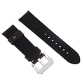 thumbnail image 3 of 24mm Genuine Leather Strap Blackish Green Oil-Tanned Leather Strap with Silver Buckle, 3 of 5