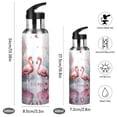 thumbnail image 2 of Flamingoes Lake Flowers Sports Water Bottle with Straw Lid Insulated Stainless Steel Leak Proof BPA Free Thermal Mug with Handle for Gym Yoga Cycling Camping, 2 of 8