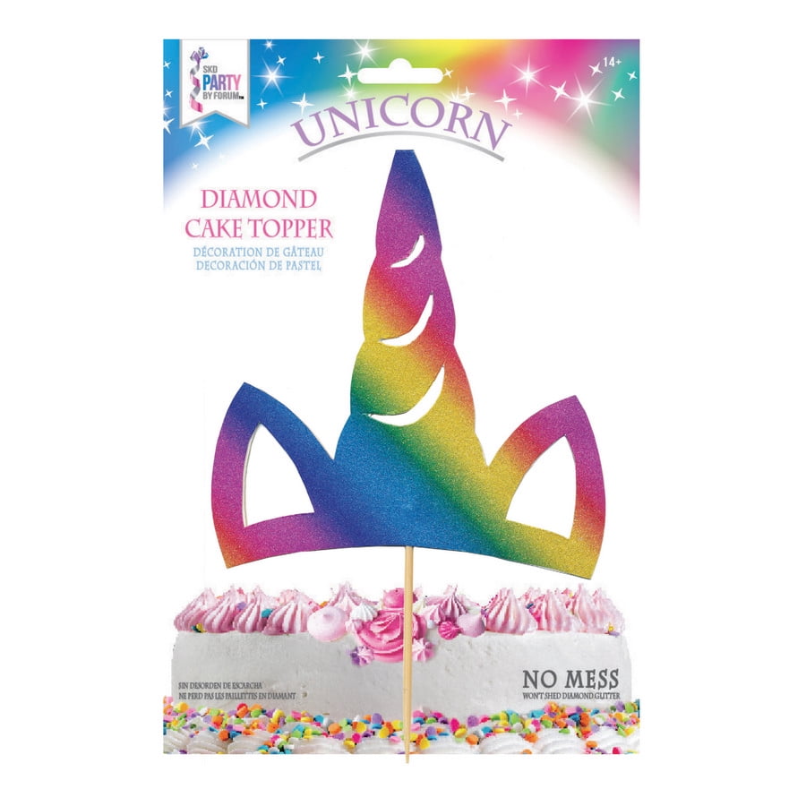 UNICORN CANDLE RAINBOW Cake Topper Set Cupcake 24 Pieces plus Birthday Card Decopa