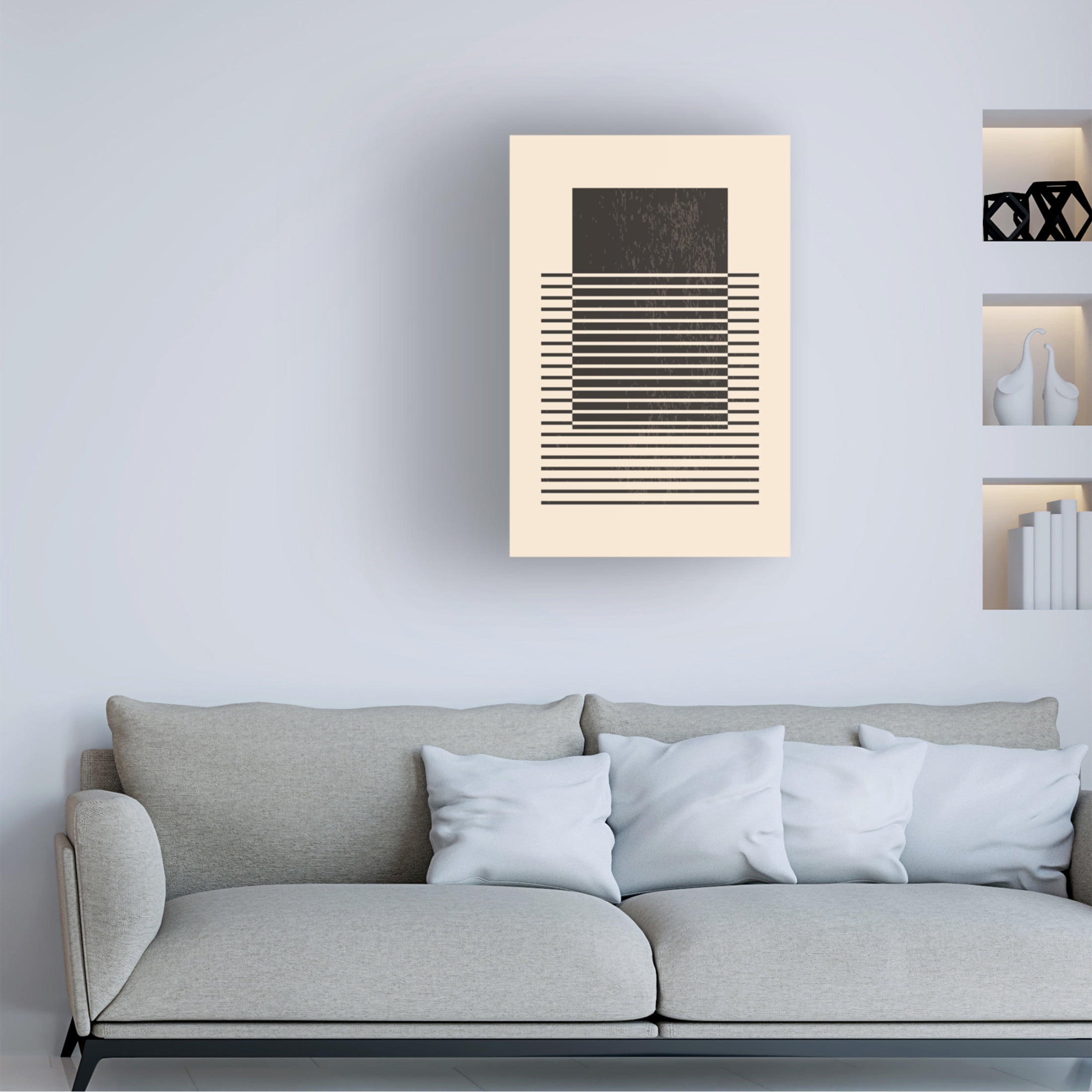 Trademark Fine Art jay stanley  Black and White Line Series 4 Canvas Wall Art