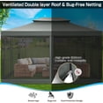 thumbnail image 5 of COBIZI 10'x 13' Metal Patio Gazebo, Outdoor Gazebo Canopy Tent for Backyard with Mosquito Netting, Gazebos Shelter with Steel Frame, Patio Covers for Sun and Rain, Gray, 5 of 14