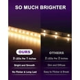 thumbnail image 2 of Outdoor LED Strip Lights Waterproof 2700K, 16.4ft IP67 High Density LED Tape Light Warm White, 600 LEDs, 252~300lm/ft, UL-Listed, 12V Dimmable Rope Lights for Balcony, Roof, Backyard, Patio, Garden, 2 of 7