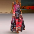thumbnail image 3 of Enjoytime Womens Summer Dress 2025 Sleeveless A-Line Maxi Dress Casual V Neck Shift Dress Boho Floral Women's Beach Sundresses Plus Size, 3 of 7