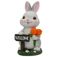 thumbnail image 2 of BotaniNest Ornement de Statue de Lapin Solaire Extérieur en Résine pour Jardin, 2 of 7