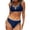 Navy, variant on qelini 2 Piece Bikini Sets for Women V Neck Swimsuits Solid Color Swimwear for Beach and Swimming
