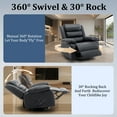 thumbnail image 2 of Korser Oversized Swivel Rocker Recliner Chair for Adults Faux Leather for Nursery Living Room,Black, 2 of 7