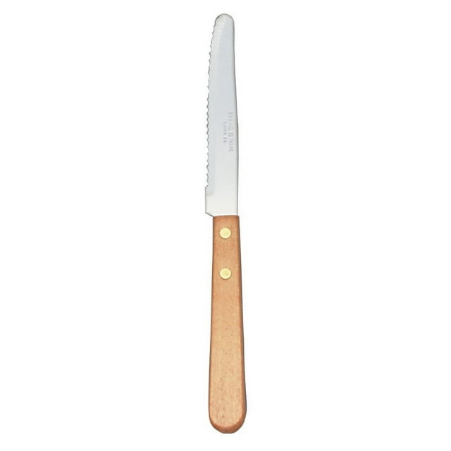 Libbey 200 1702 Couteau à Steak de 8 1/2 Po avec Manche en Bois et Pointe Ronde
