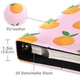 thumbnail image 3 of FORMRS 3 Ring Photo Album 4"x6" Self Adhesive Large Capacity PU Leather Cover, Cartoon Oranges, 3 of 8