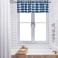 thumbnail image 6 of HOMERRY 56"W x 15"L Kitchen Valances, Buffalo Plaid Waterproof Farmhouse Yarn Dyed Checkered Valance, Navy Blue, 6 of 7
